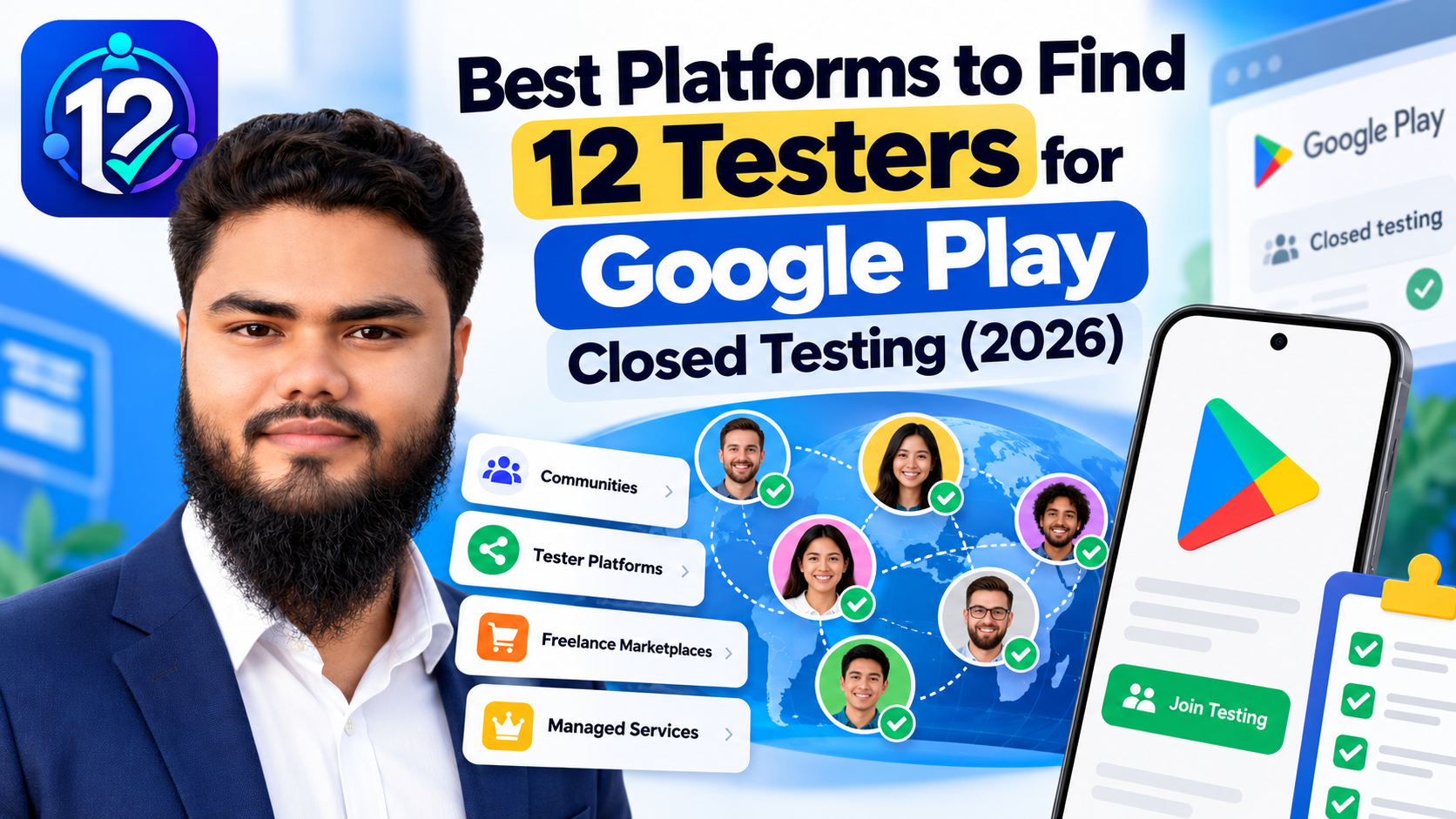 Best Platforms to Find 12 Testers for Google Play Closed Testing (2026)
