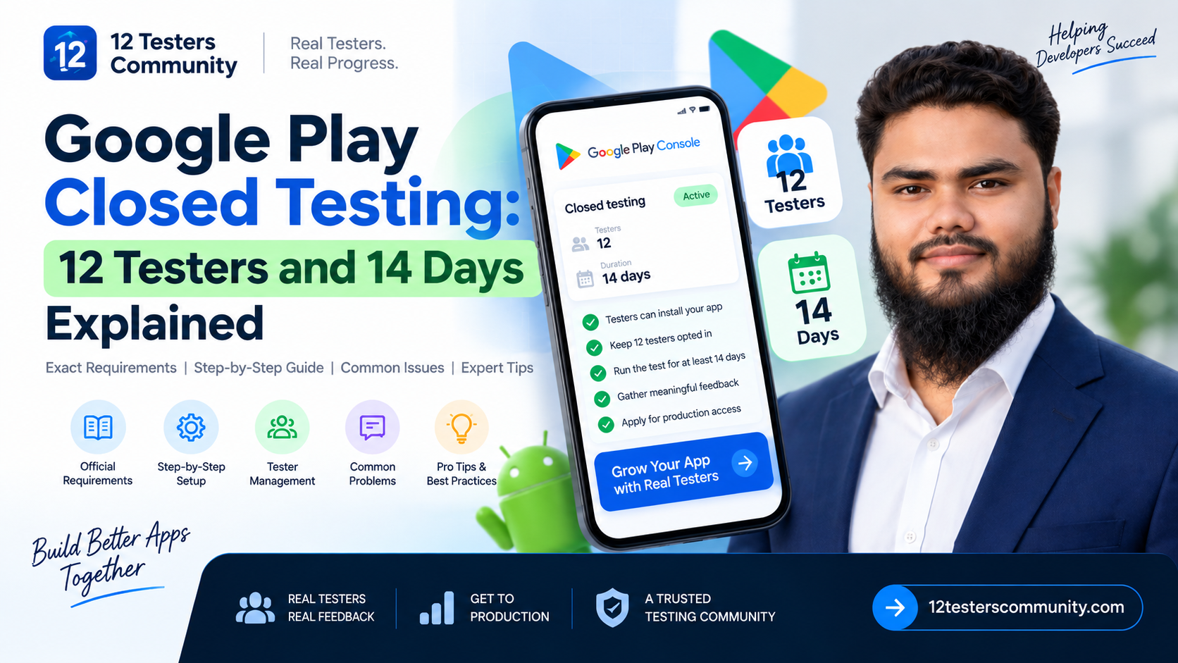 Google Play Closed Testing: 12 Testers and 14 Days Explained