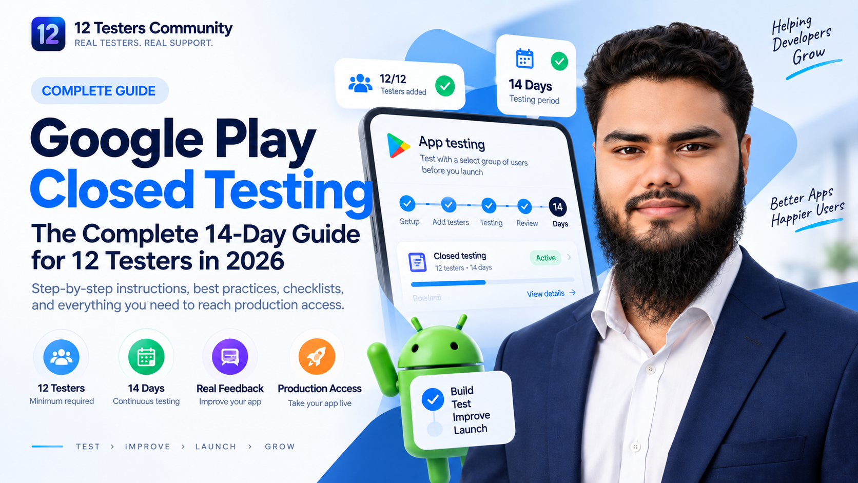 Google Play Closed Testing: The Complete 14-Day Guide for 12 Testers in 2026