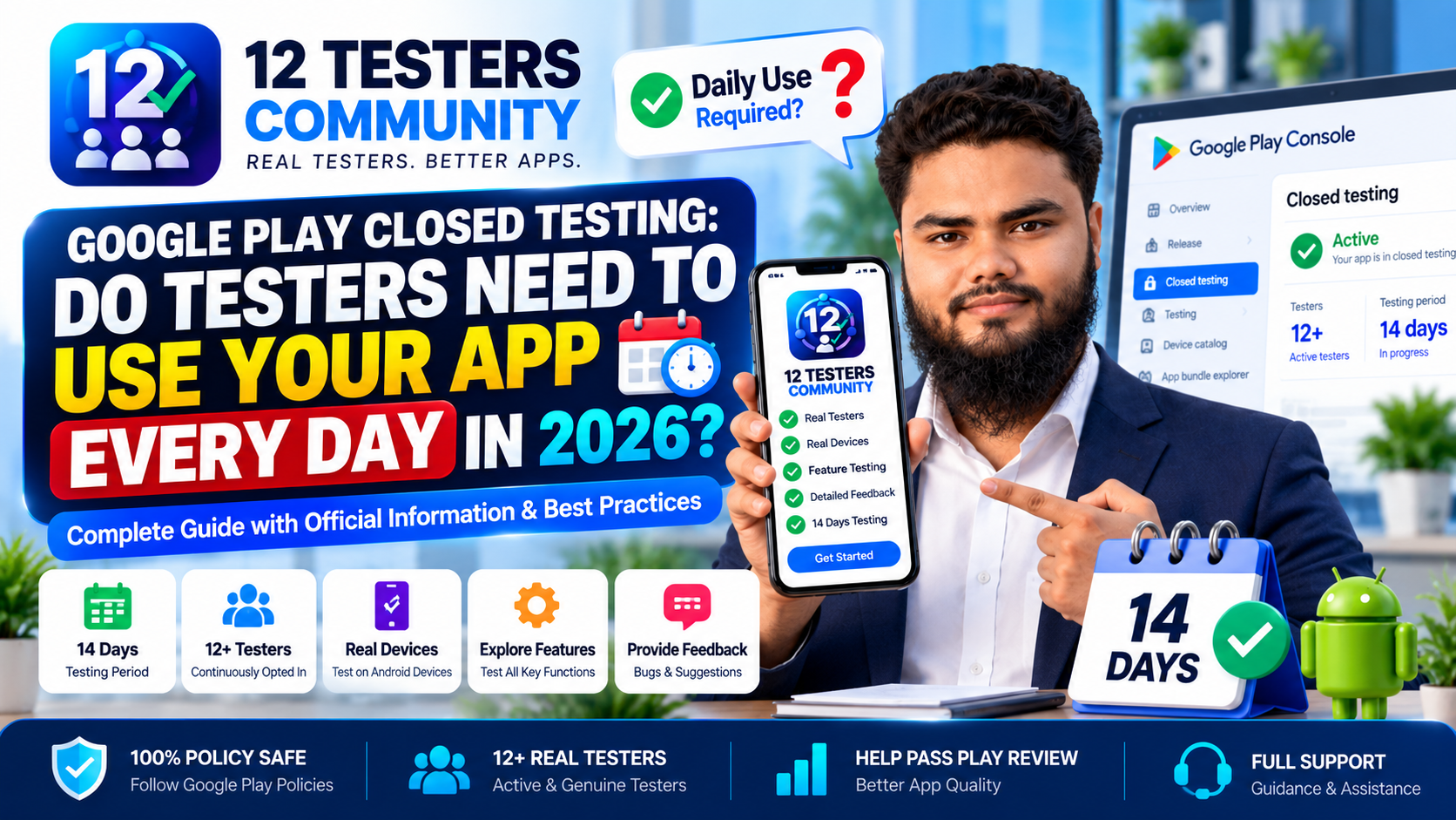 Google Play Closed Testing: Do Testers Need to Use Your App Every Day in 2026?