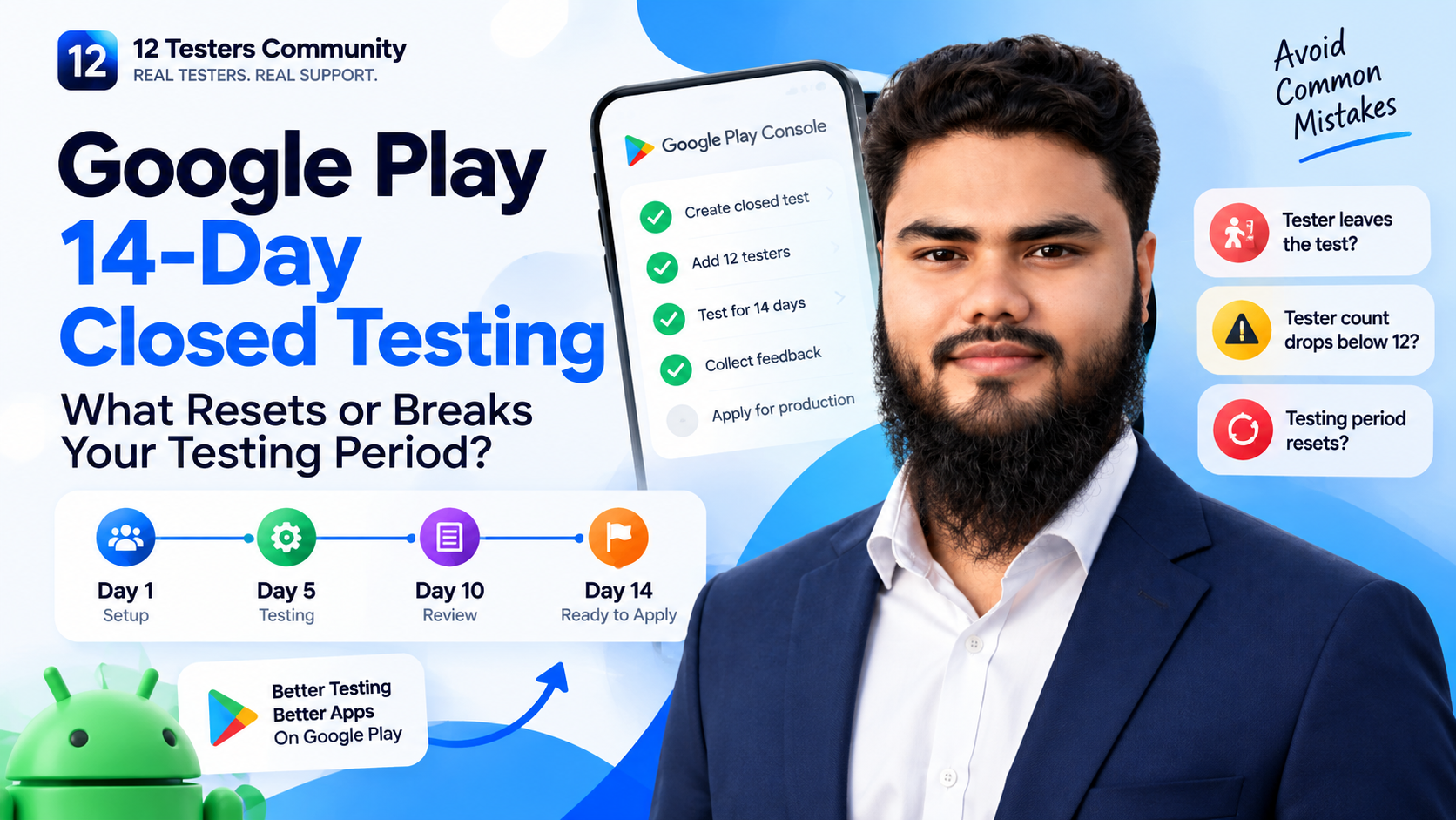 Google Play 14-Day Closed Testing: What Resets or Breaks Your Testing Period?